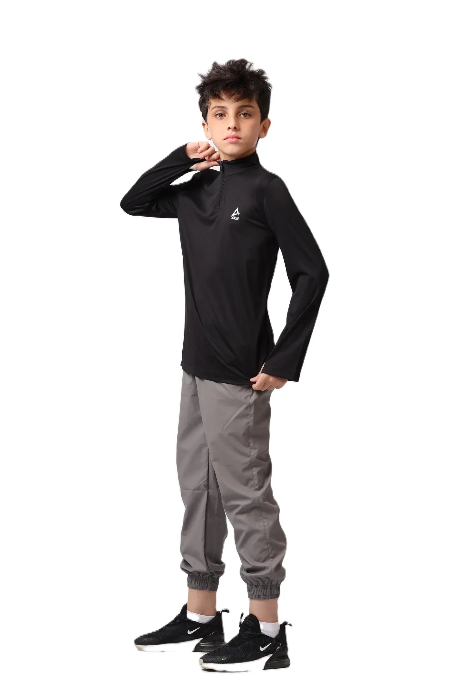 Boys Quarter-Zip Performance Top – Sporty Long Sleevs