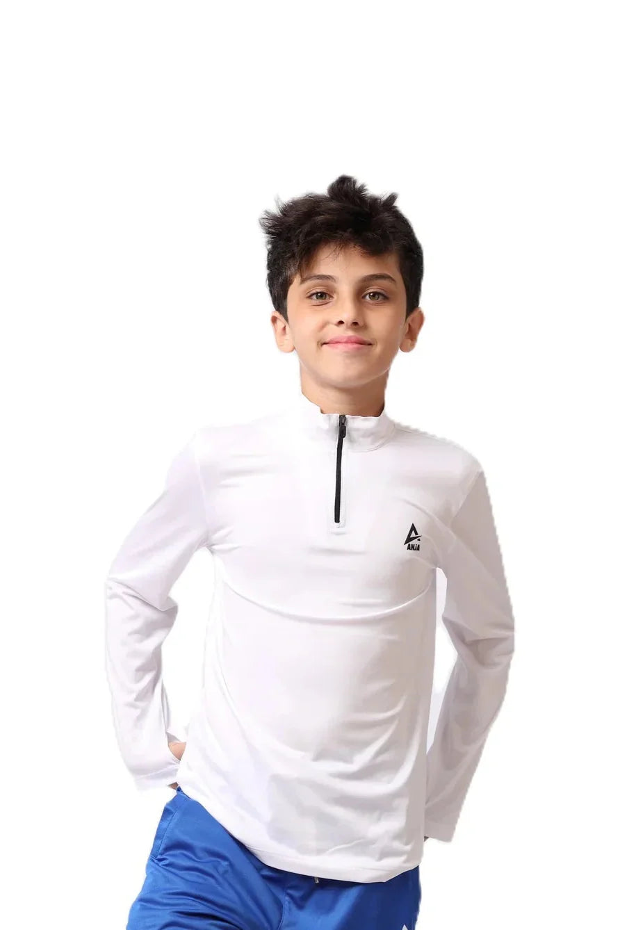 Boys Quarter-Zip Performance Top – Sporty Long Sleevs