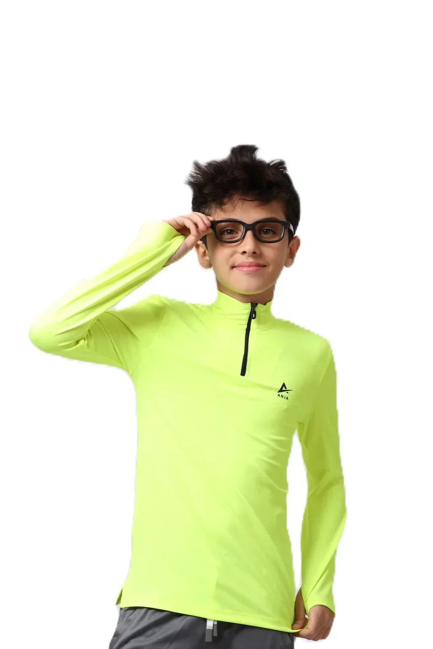 Boys Quarter-Zip Performance Top – Sporty Long Sleevs