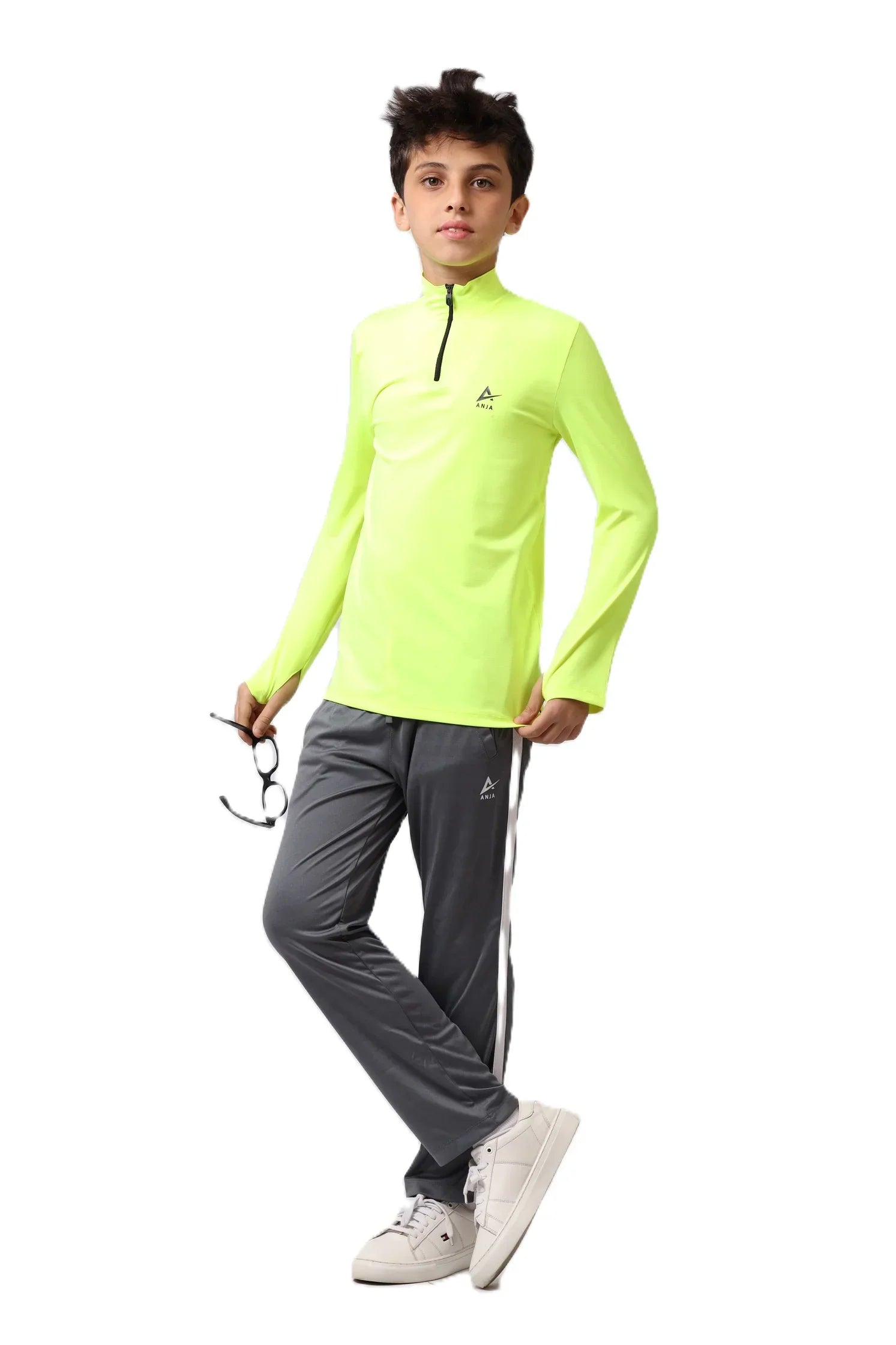 Boys Quarter-Zip Performance Top – Sporty Long Sleevs