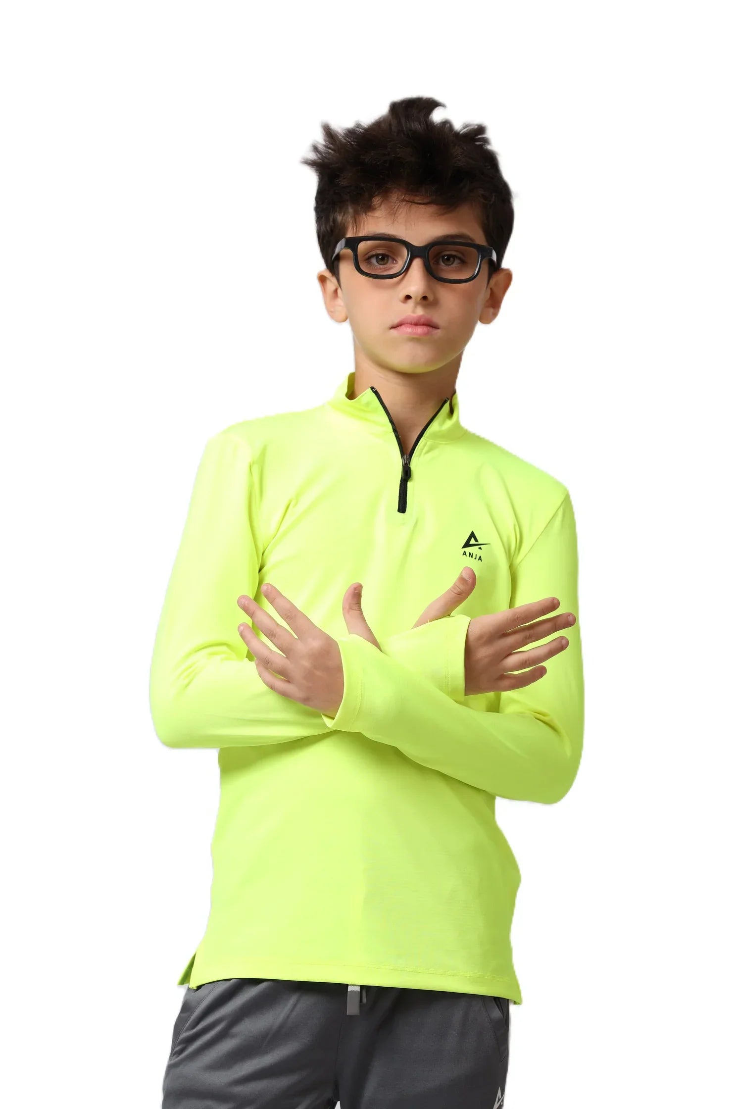 Boys Quarter-Zip Performance Top – Sporty Long Sleevs