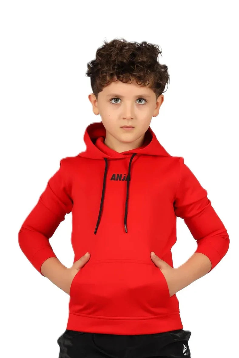 Boys Hoodie – Sporty Pullover with Contrast Drawstrings