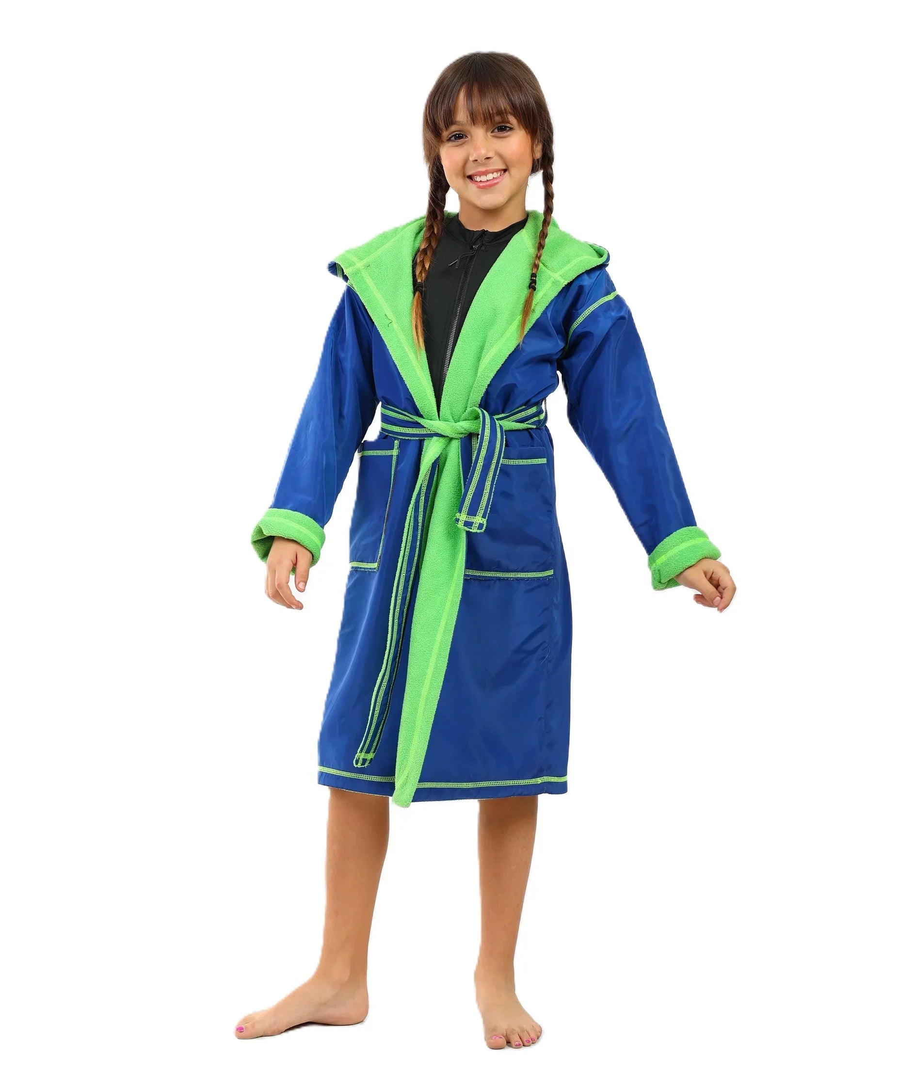 Girls Hooded Swim Robe – Quick-Dry Changing Coat