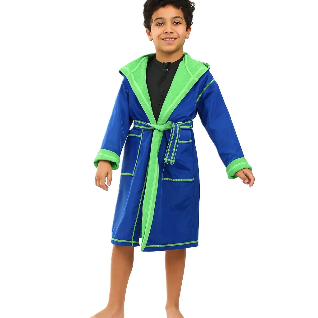 Boys Hooded Swim Robe – Quick-Dry Changing Coat