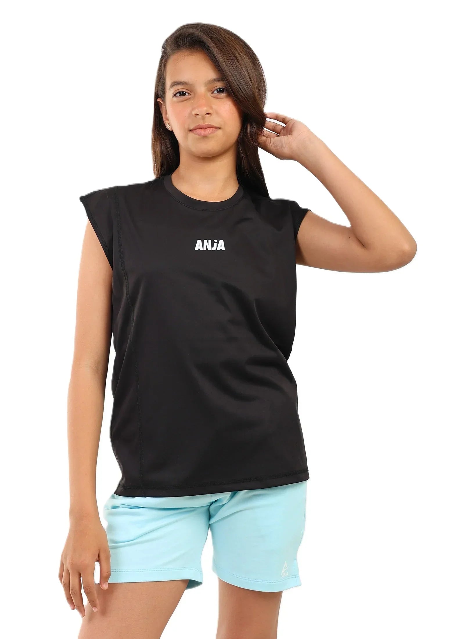 Girls Performance T-Shirt with Cap Sleeves – Sporty Athletic Top