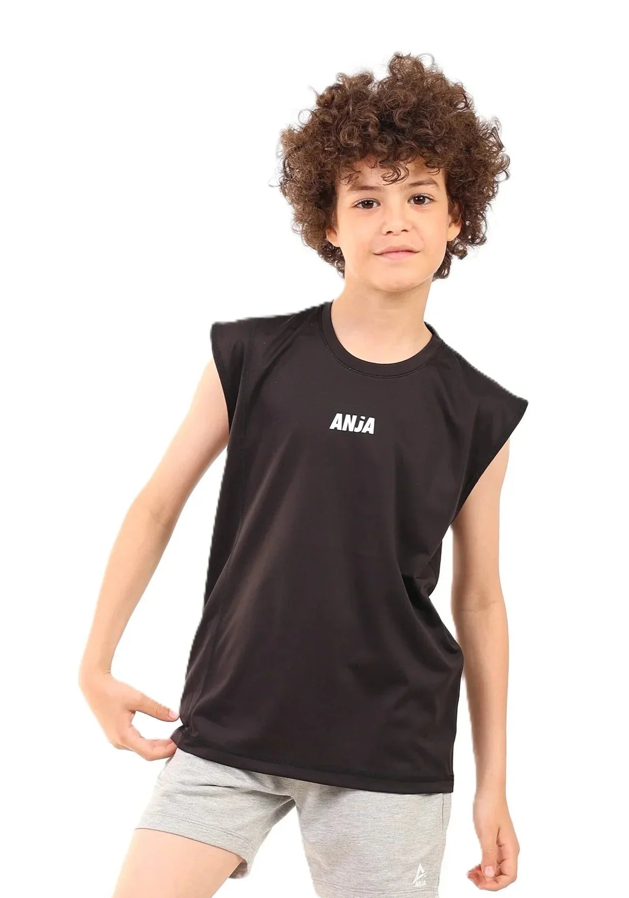 Boys cap sleeve Sports T-Shirt – Athletic Top and black