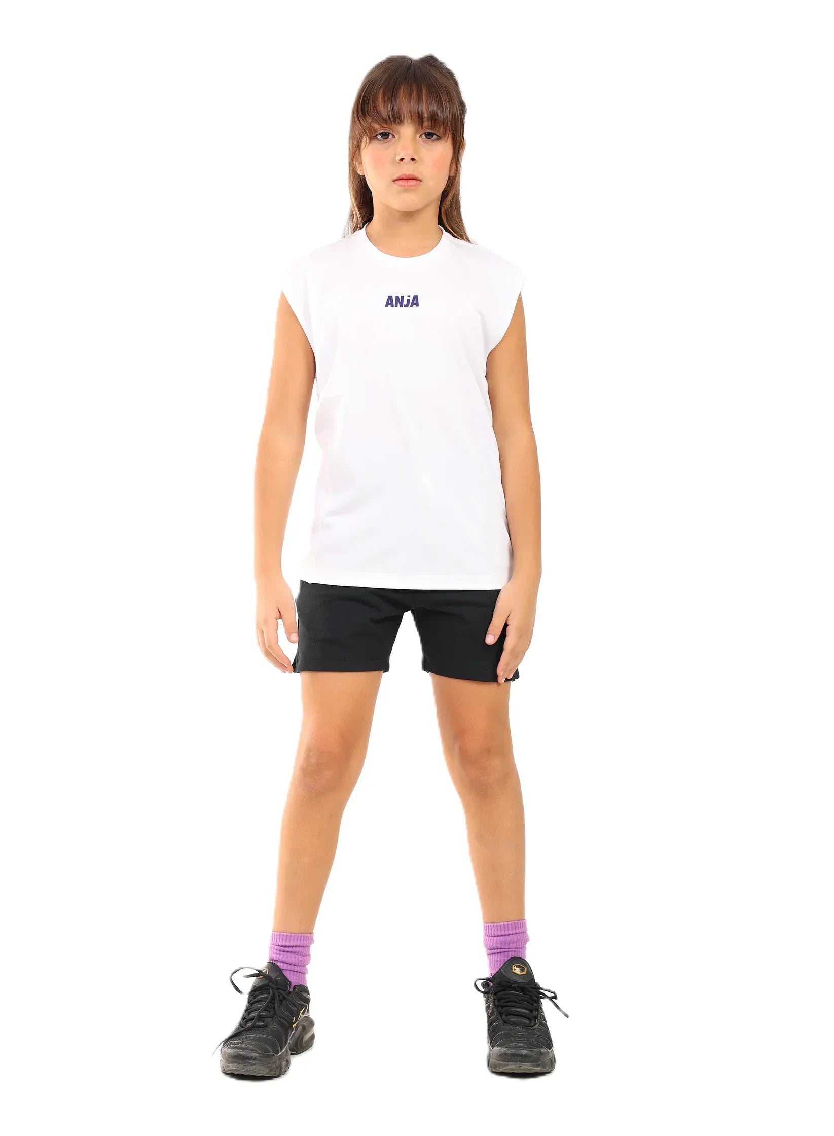 Girls Performance T-Shirt with Cap Sleeves – Sporty Athletic Top