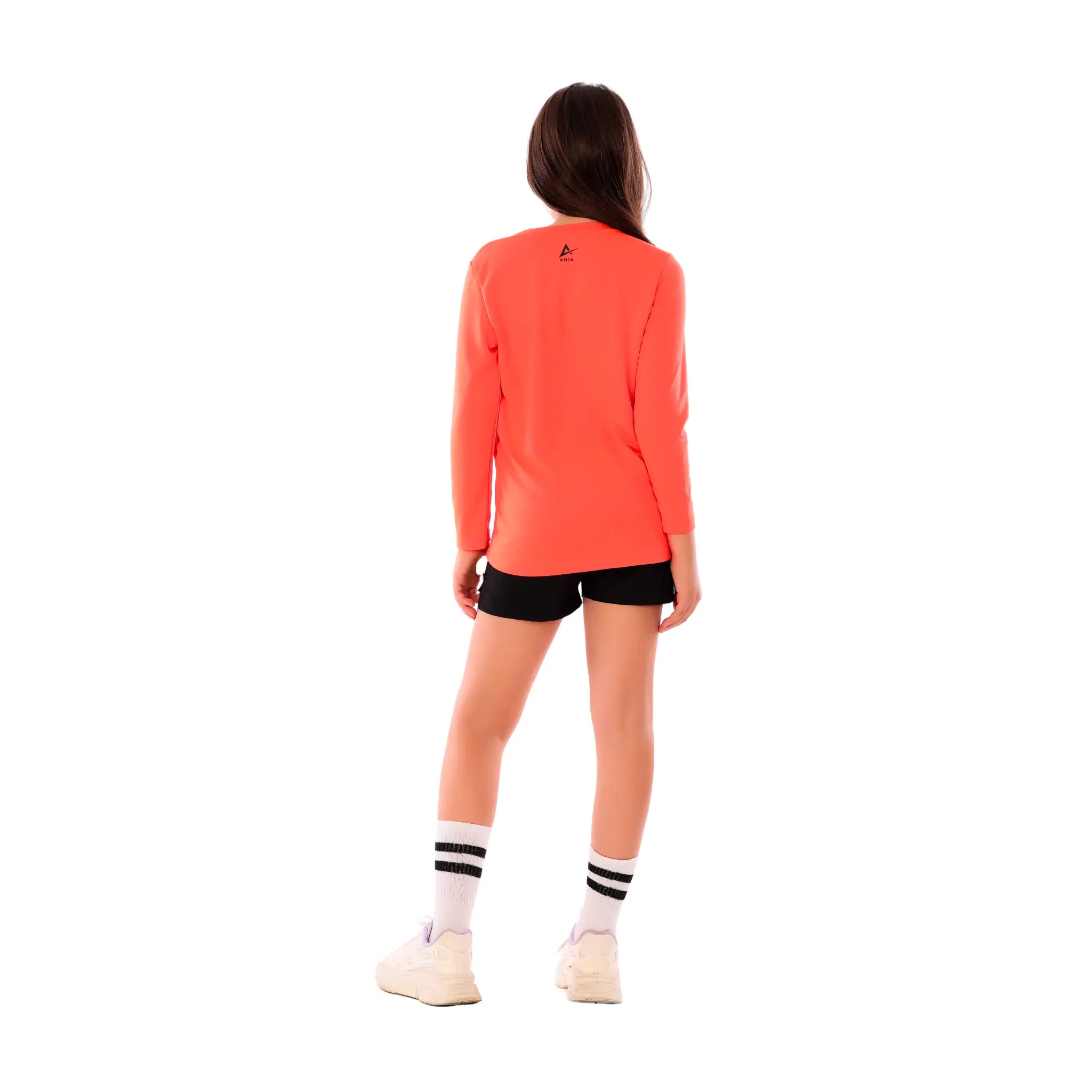 Girls Neon Orange Volleyball T-Shirt –  Sporty Graphic Top