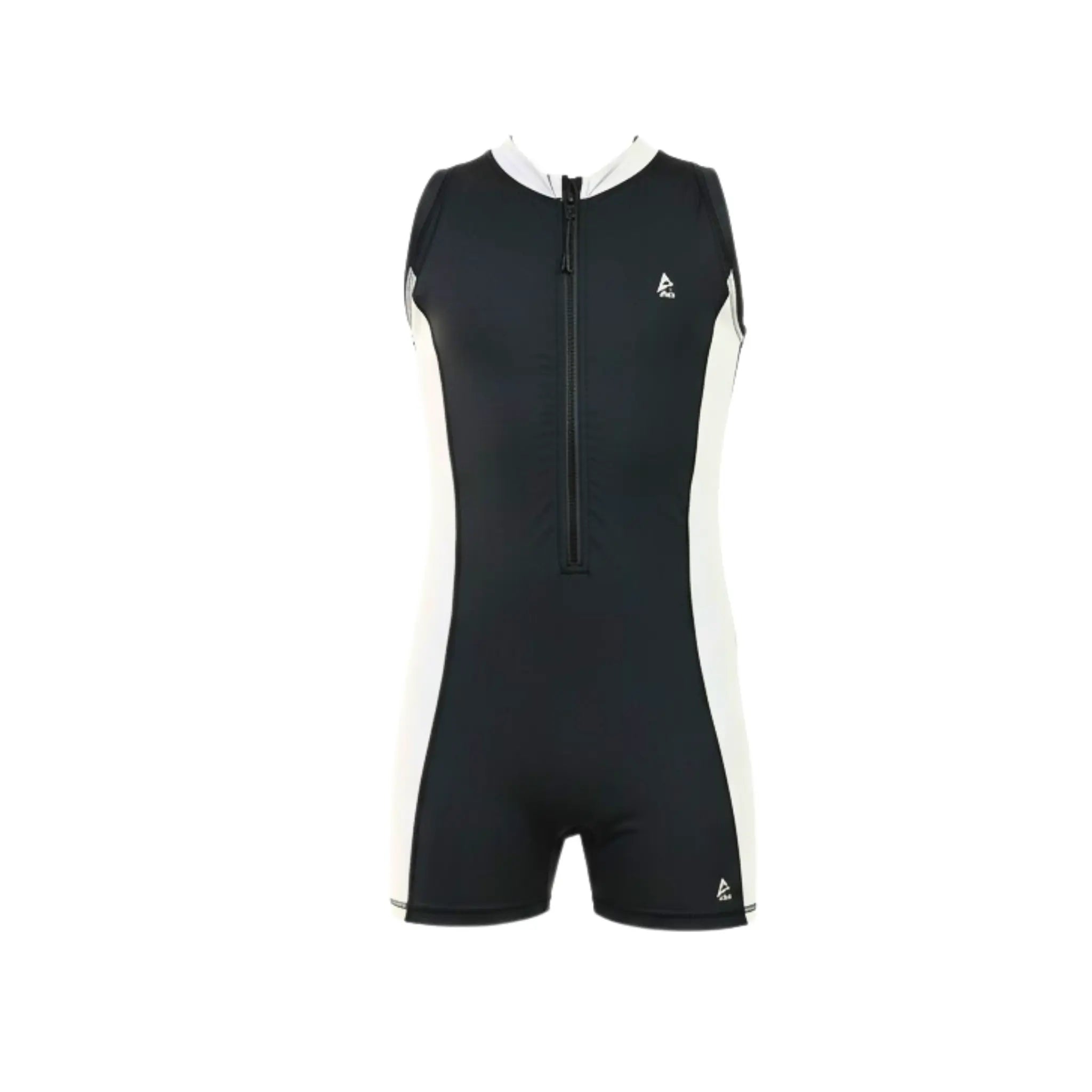 Girls sleeveless One-Piece Swimsuit –Side Panels and Front Zip