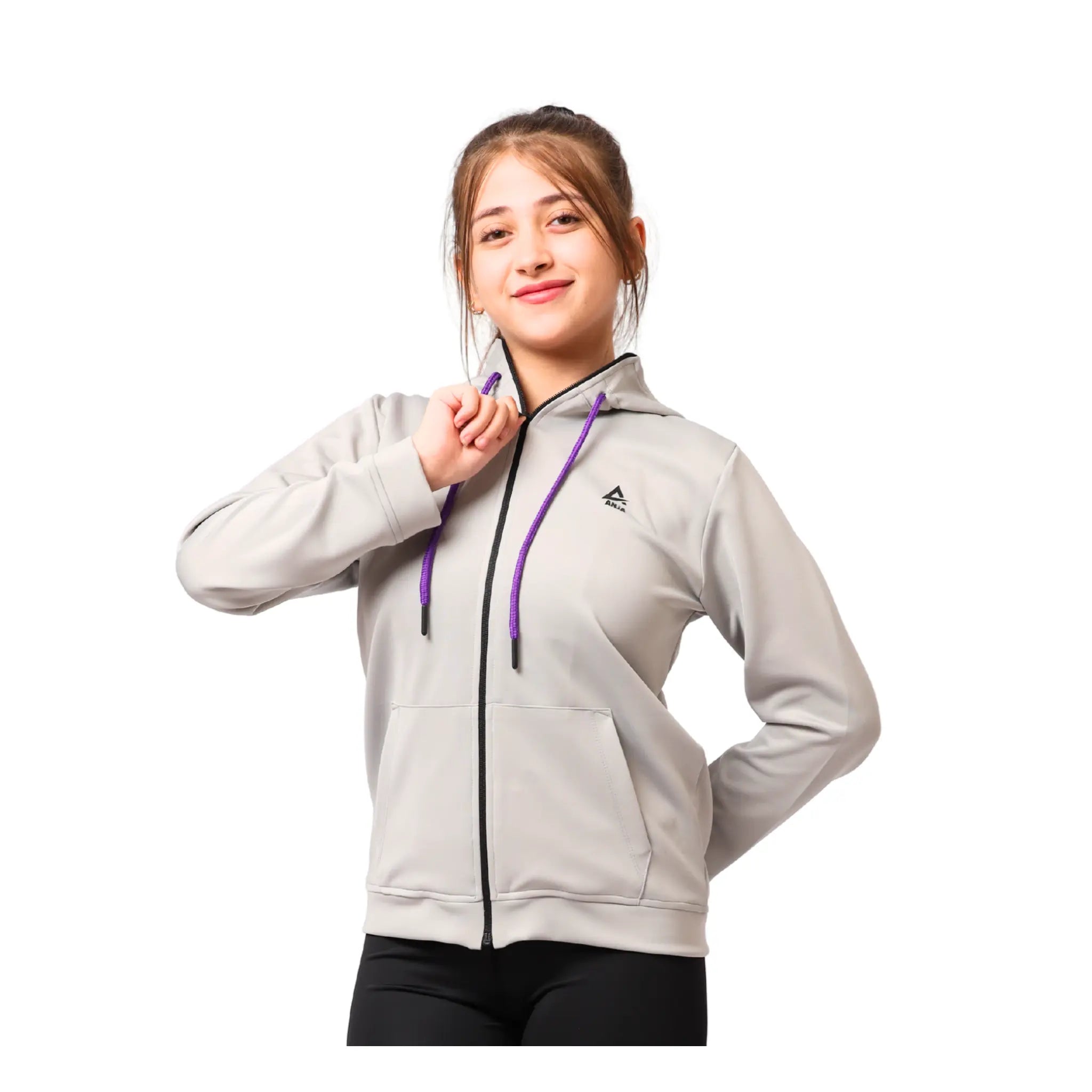 Girls  Zip-Up Sweatshirt – Sporty Contrast Trim Jacket