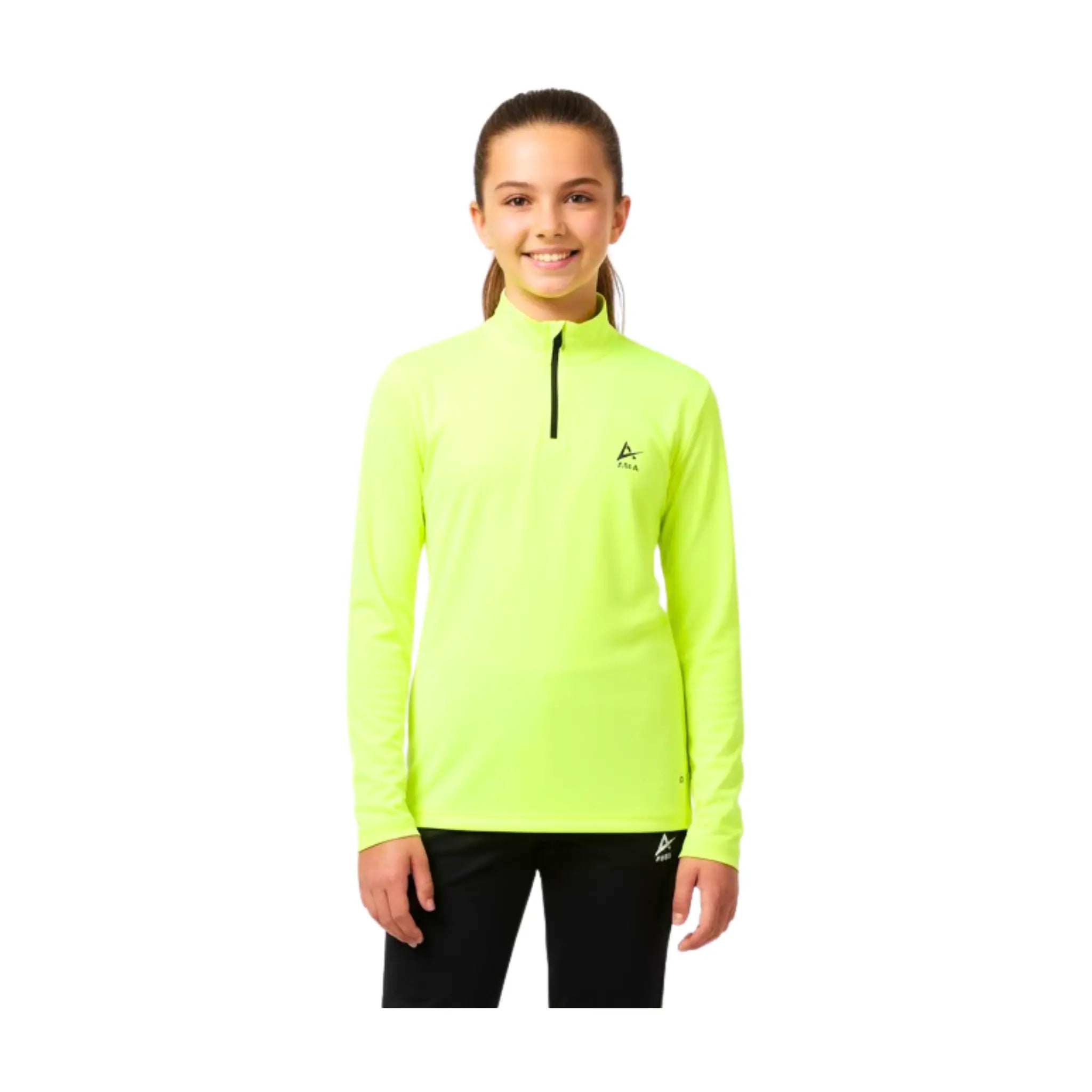 Girls Basic Quarter-Zip Performance Top – Sporty Long Sleevs