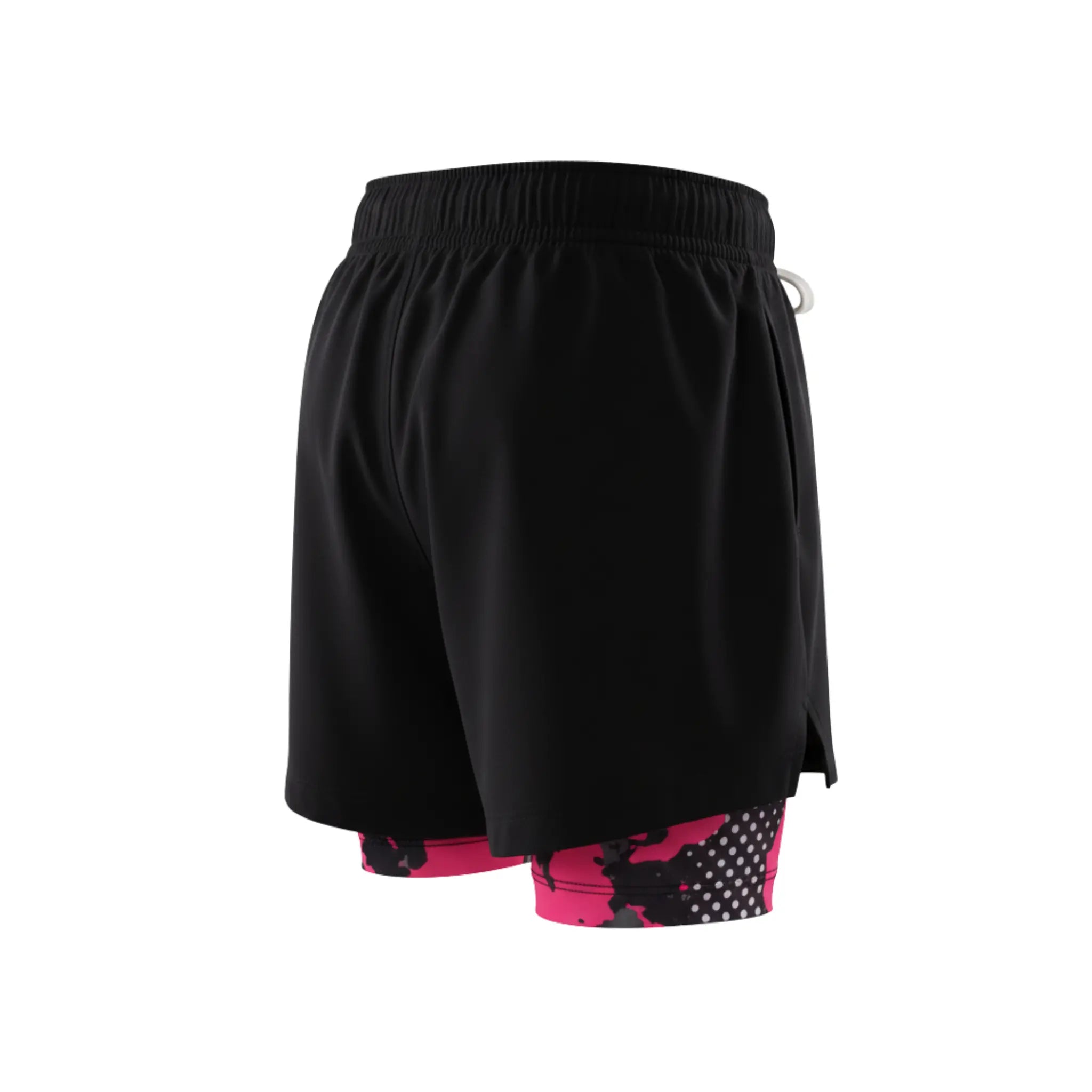 Girls Sporty Shorts with Neon Green pattern – Kids Athletic Double-Layer Bottoms