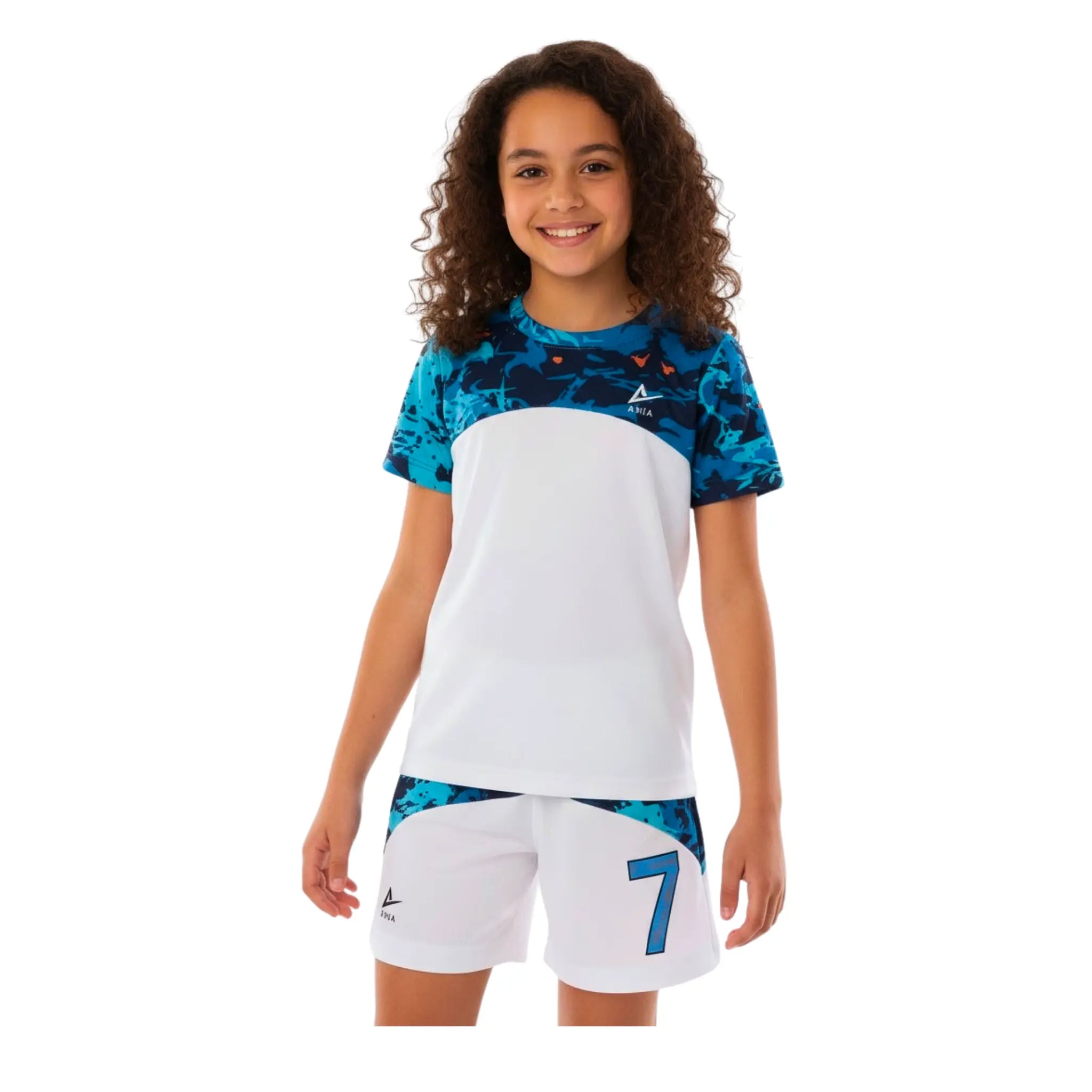 Girls Pattern Sports Kit – Athletic T-Shirt and Shorts Set