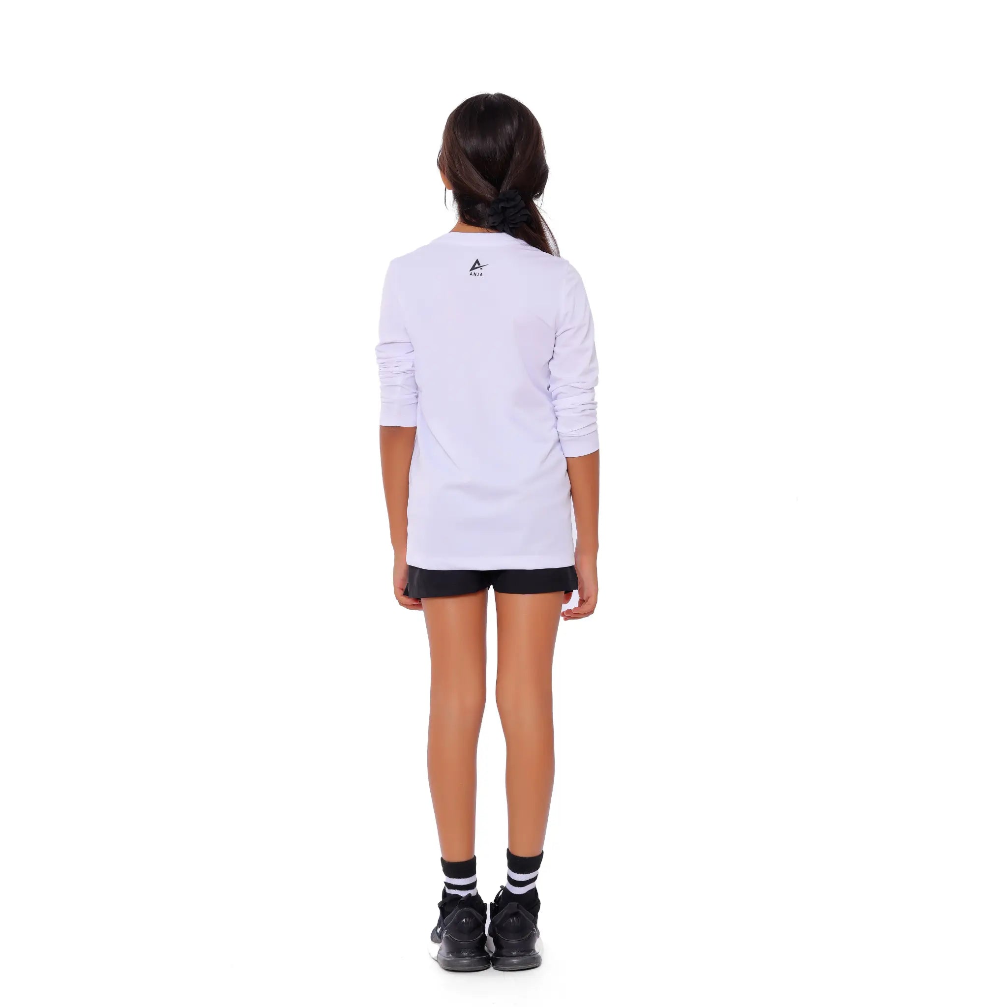 Girls White Padel Heartbeat Long Sleeve T-Shirt – Sporty Graphic Top
