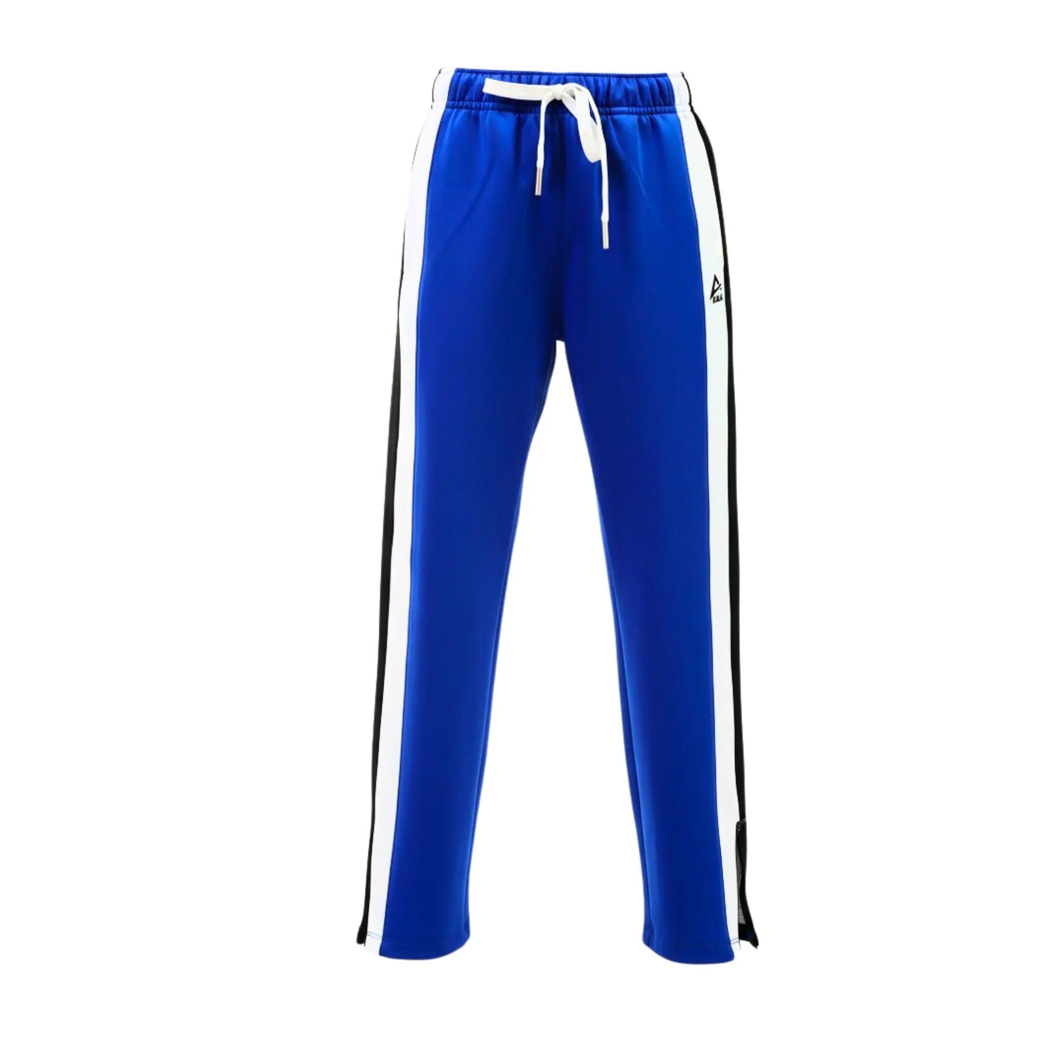 Girls  Blue Track Pants – Side Stripe Athletic Joggers with Zipper Hem