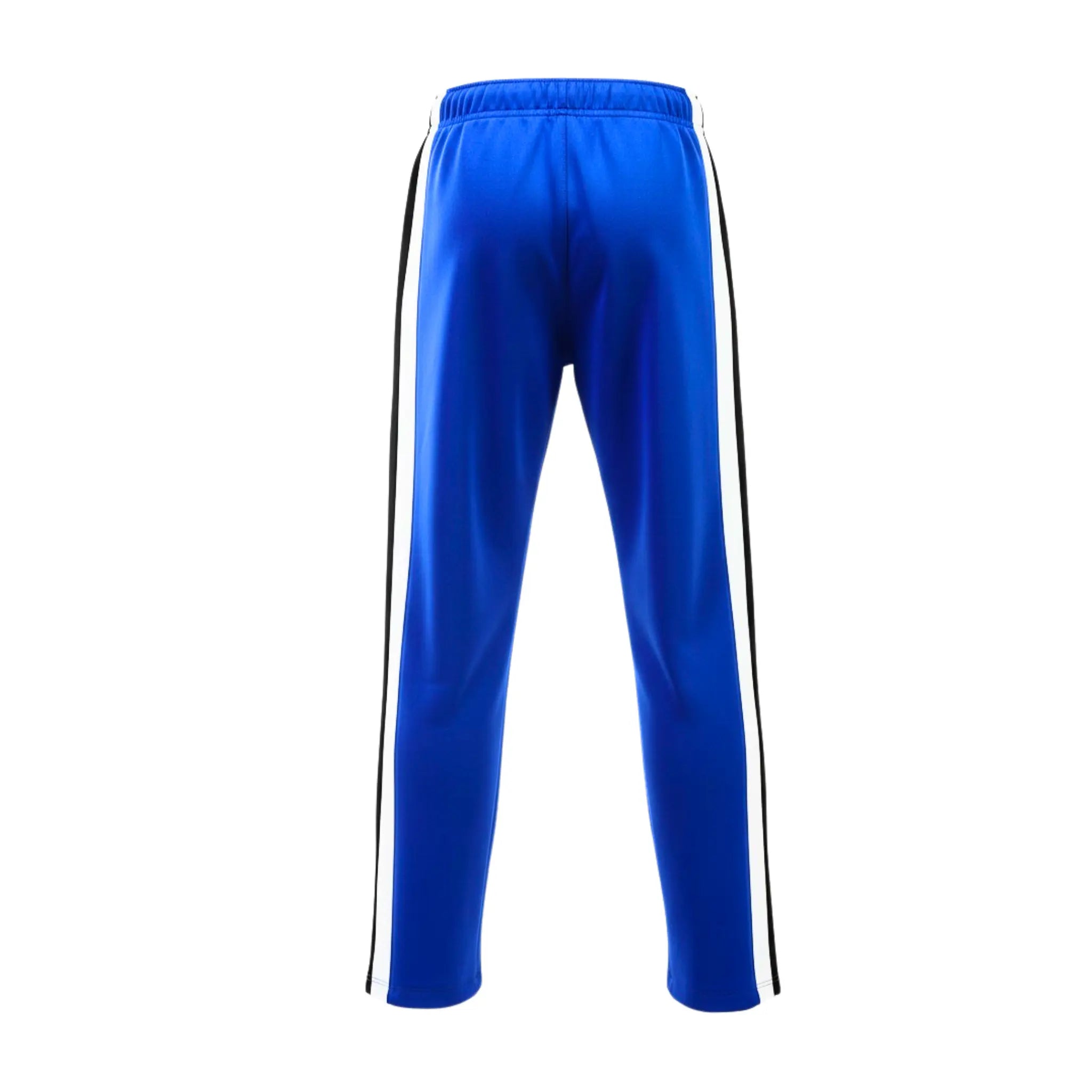 Boys  Blue Track Pants – Side Stripe Athletic Joggers with Zipper Hem