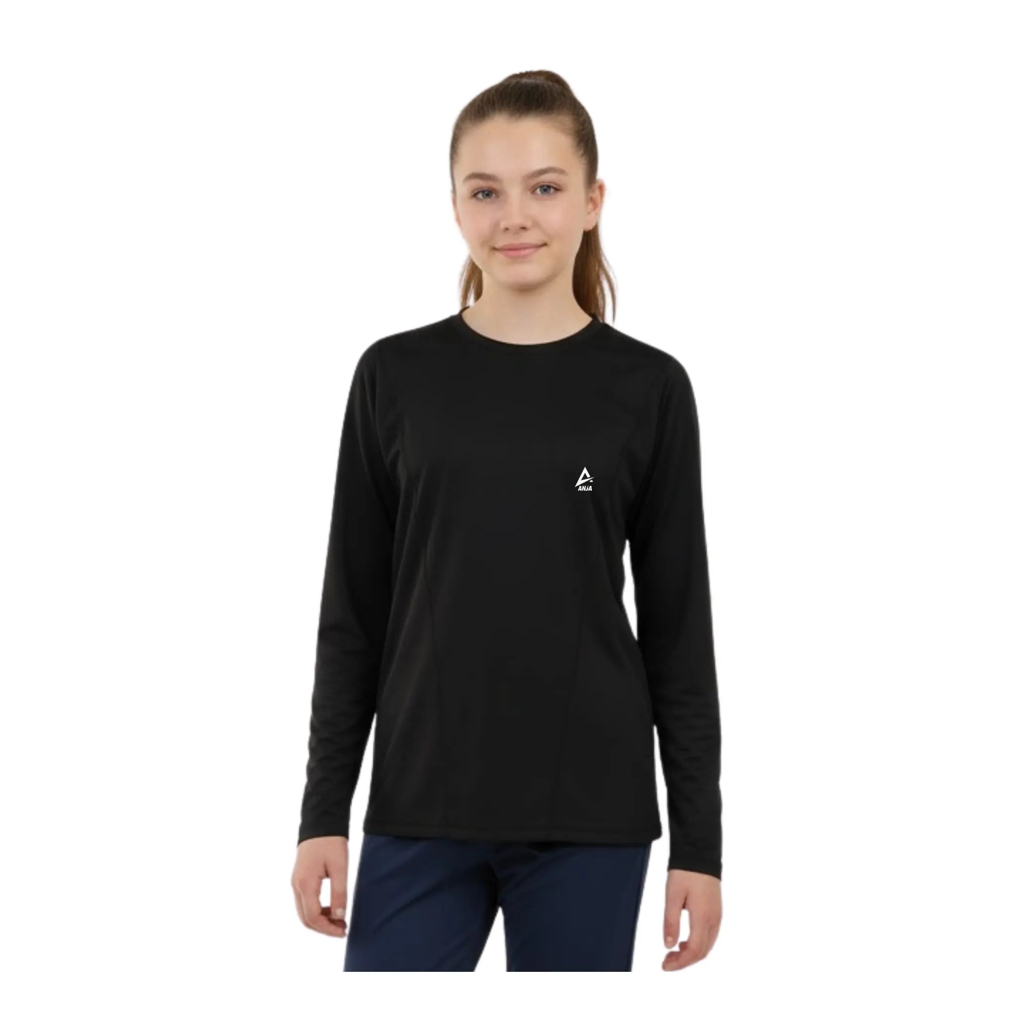 Basic Girls white long Sleeve Performance T-Shirt