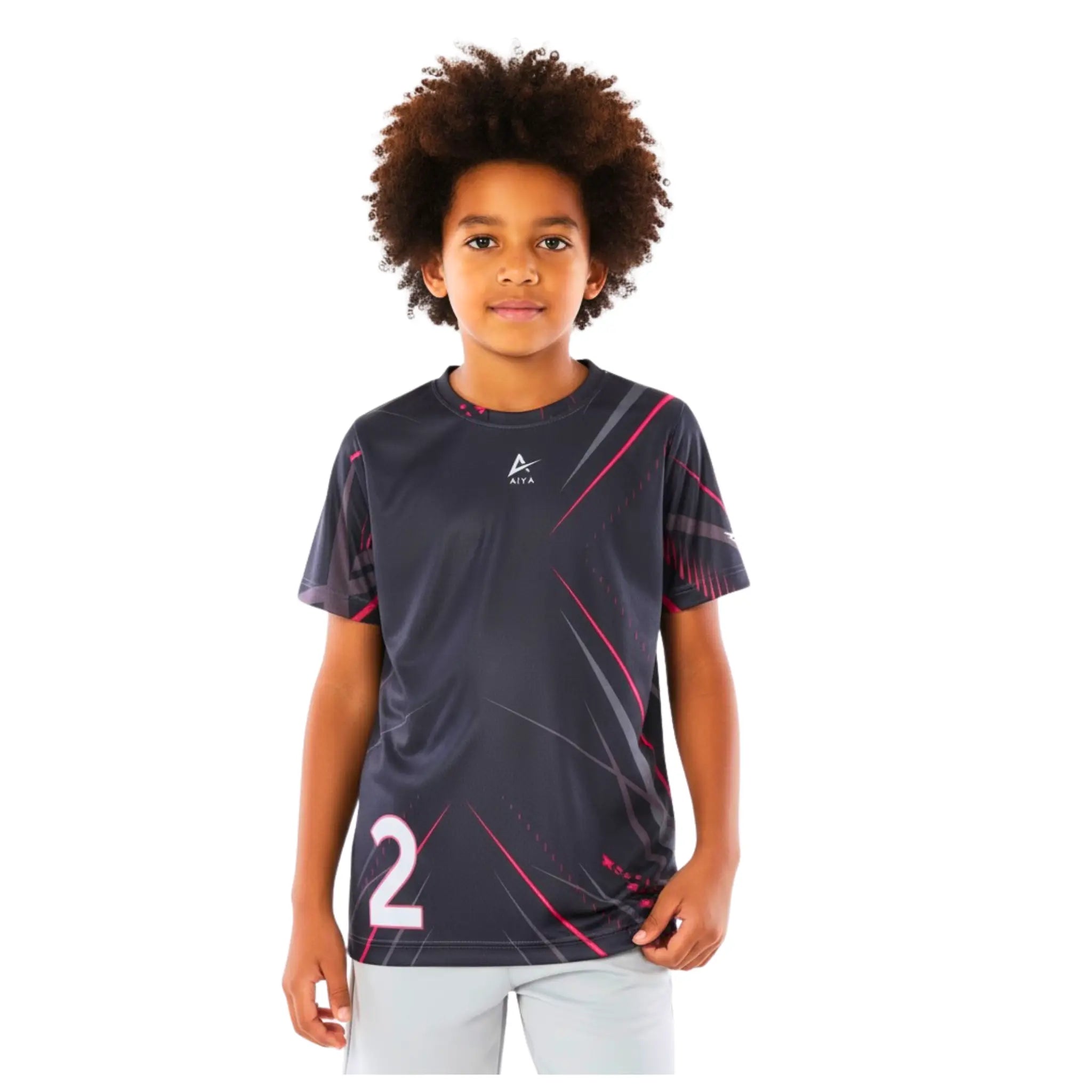 Boys Black & Red Streak  T-Shirt – Sporty Graphic Top