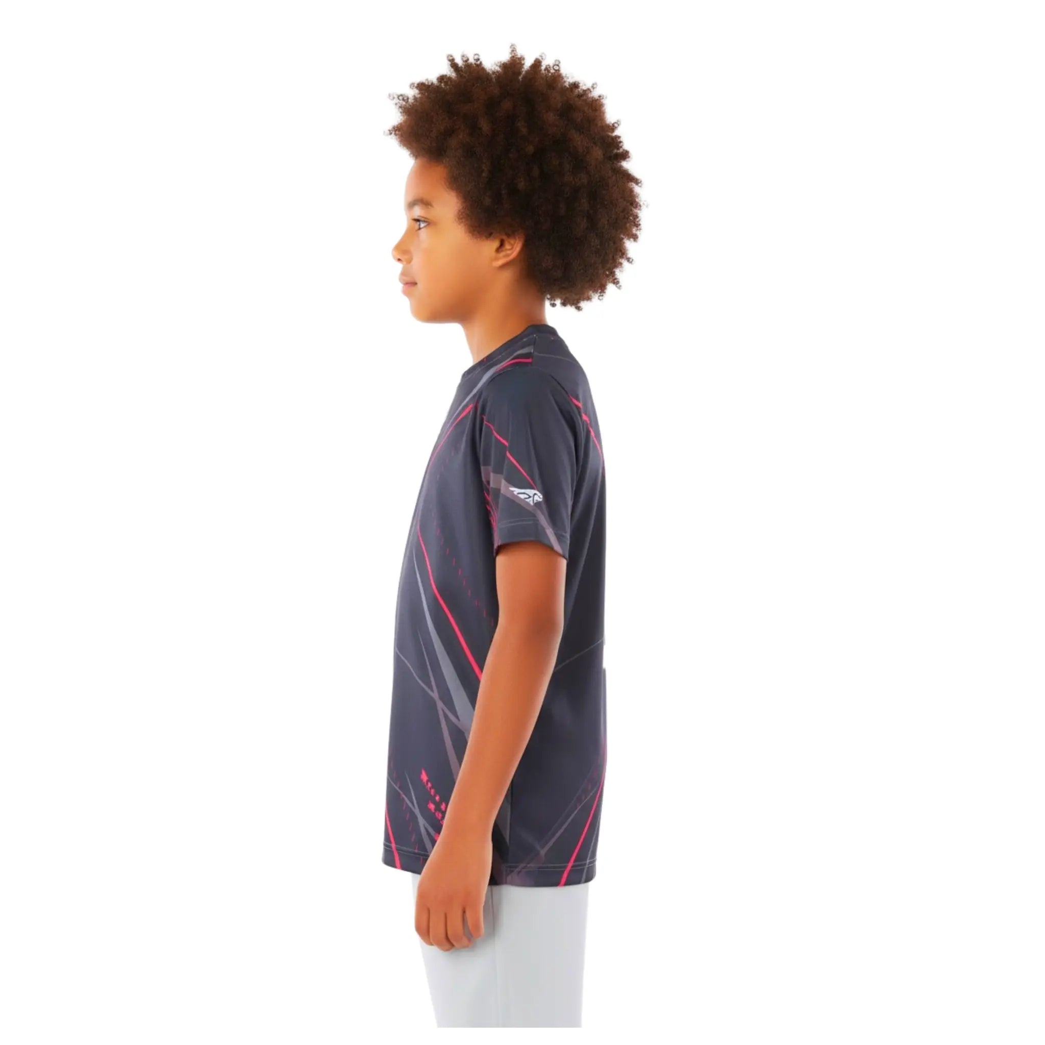 Boys Black & Red Streak  T-Shirt – Sporty Graphic Top