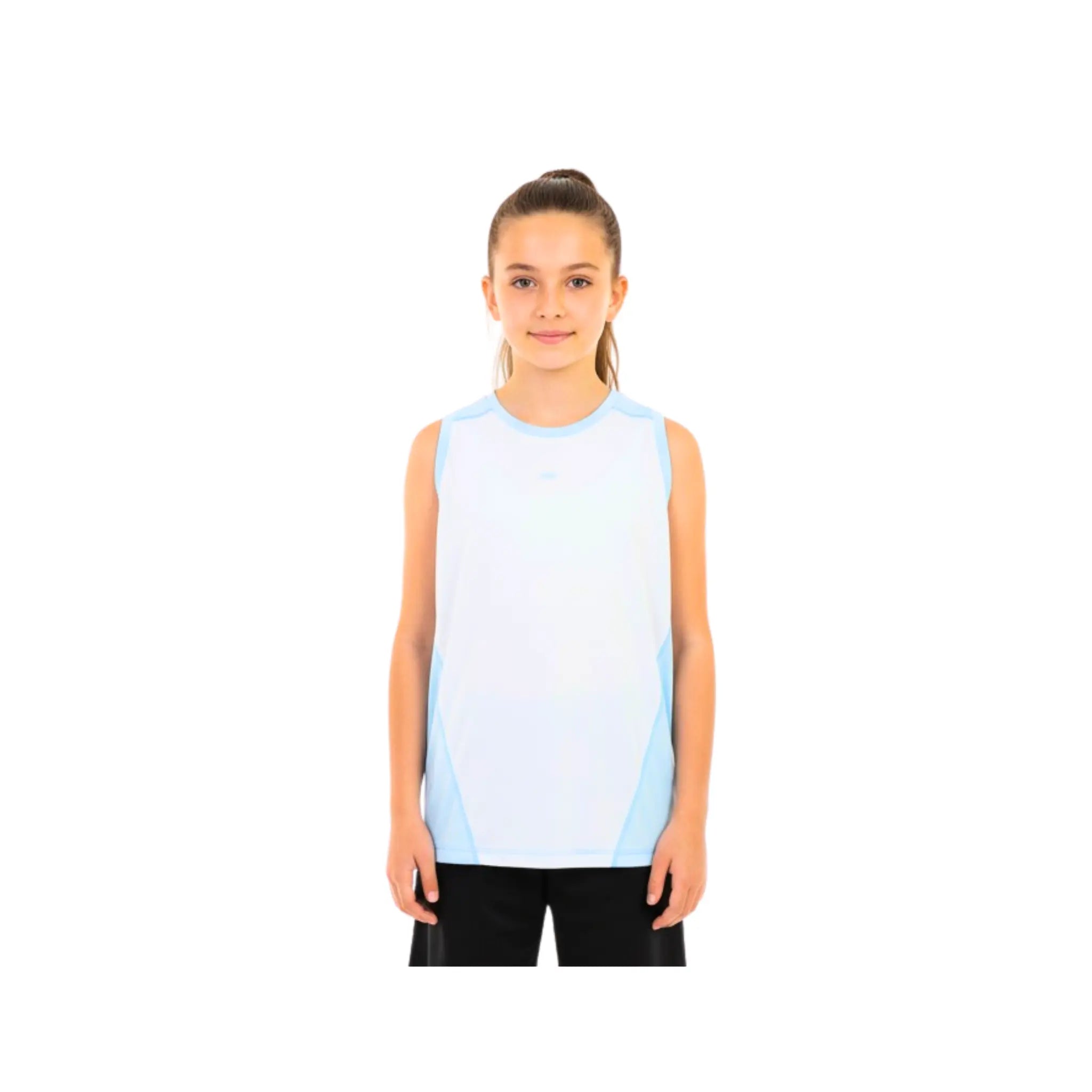 Girls Sleeveless Performance T-Shirt – Two-Tone Top